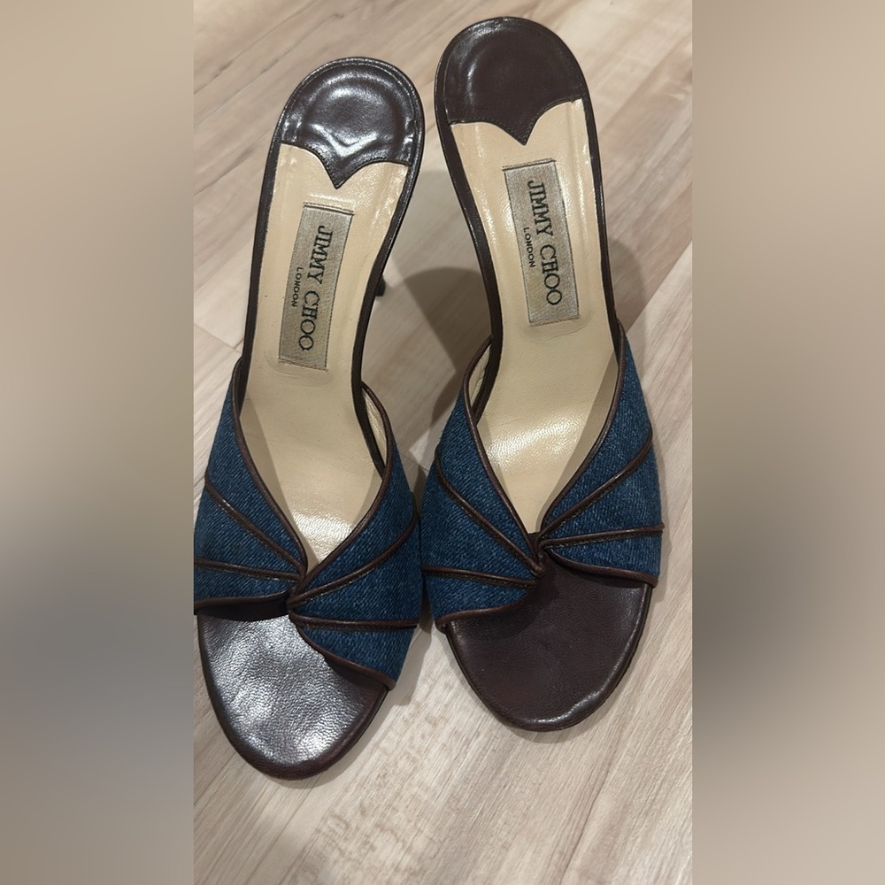 Jimmy Choo Brown and Jean High Heel Shoes